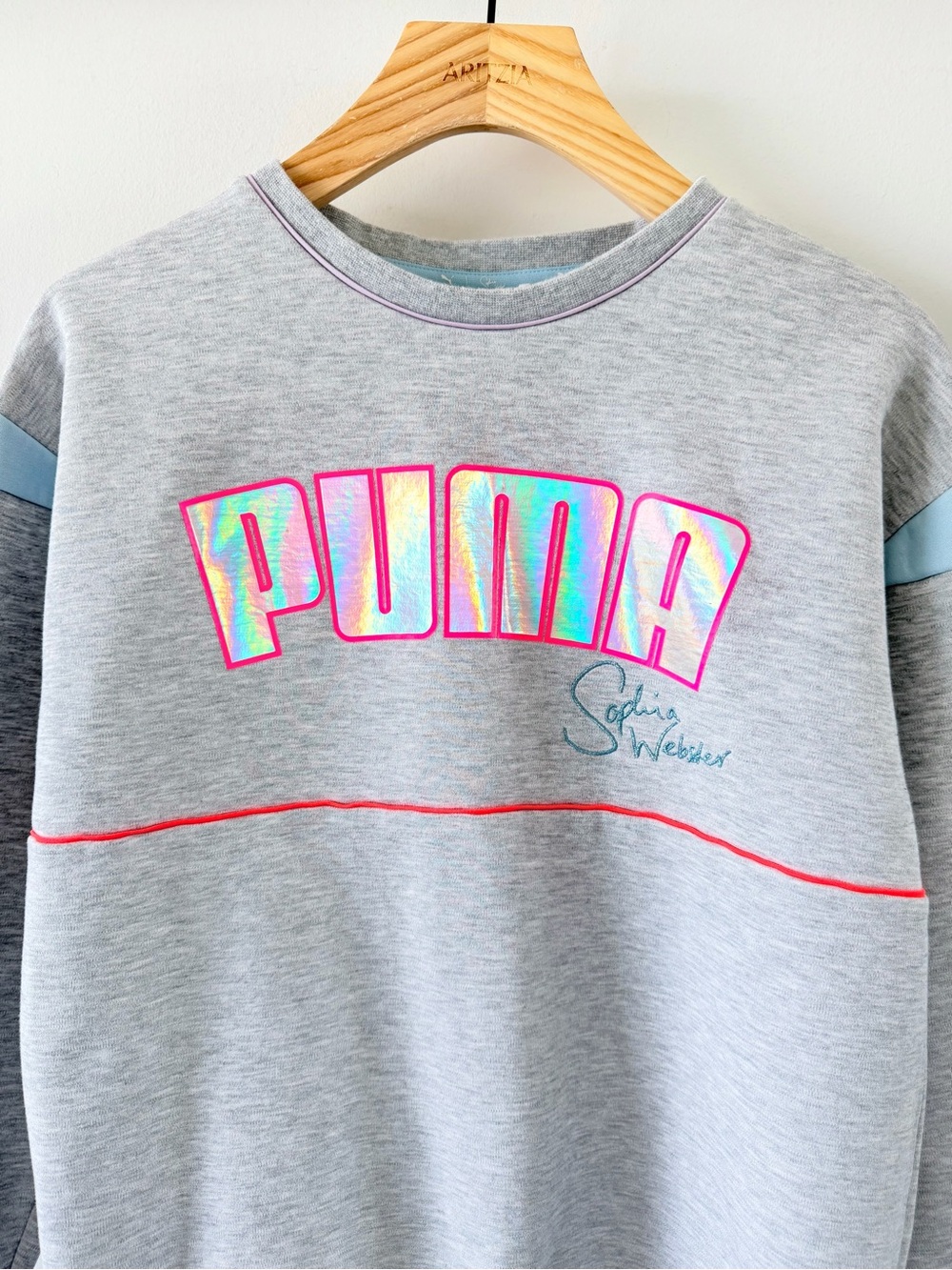Puma x Sophia Webster Gray Unicorn Graphic Crewneck Sweatshirt S - Picture 5 of 10